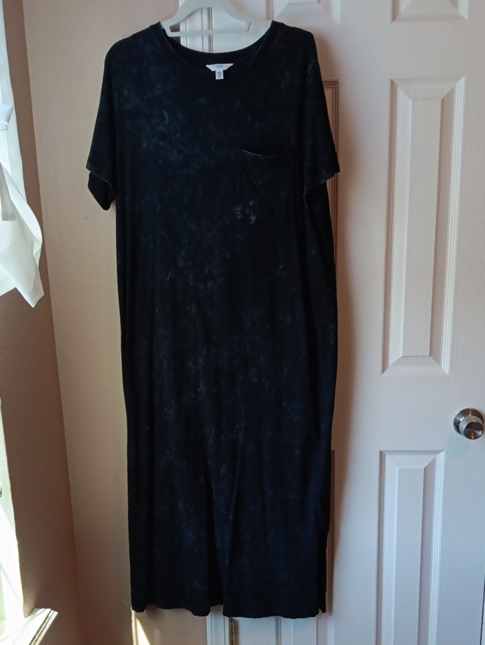 Time and Tru Black Mineral-Wash Pocket T-Shirt Dress Size XXXL (20)